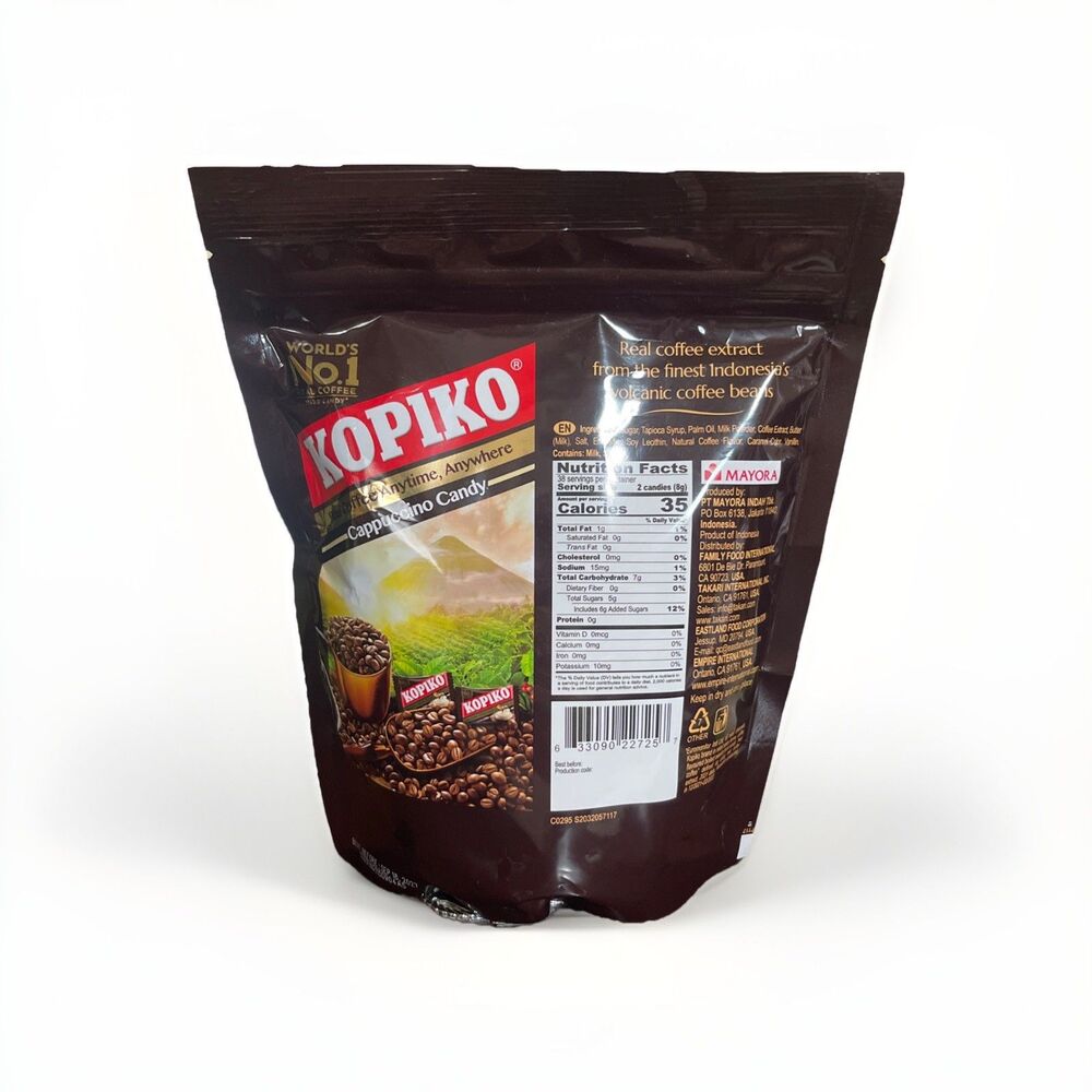 Kopiko Real Coffee Cappuccino Flavored Candy 10.6 Oz. Bag Hard Coffee Candy 1pk - Picture 2 of 2